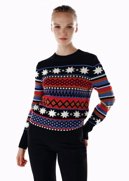 MERINO WOOL BLEND FAIR ISLE PATTERNED SWEATER - 4