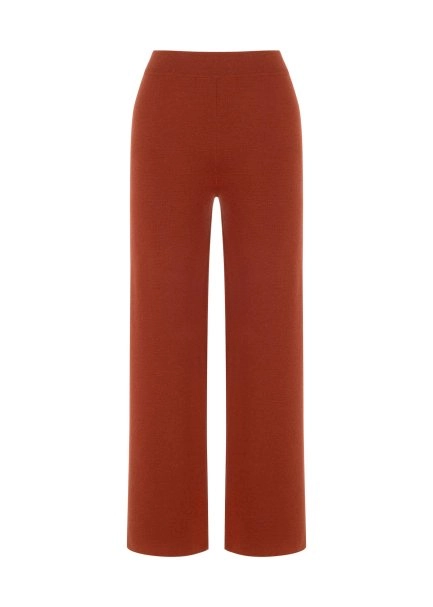 MERINO WOOL BLEND INTENSE RUST KNIT PANTS - 6