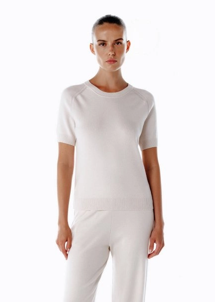 MERINO WOOL BLEND KNIT TOP NATURAL - 3