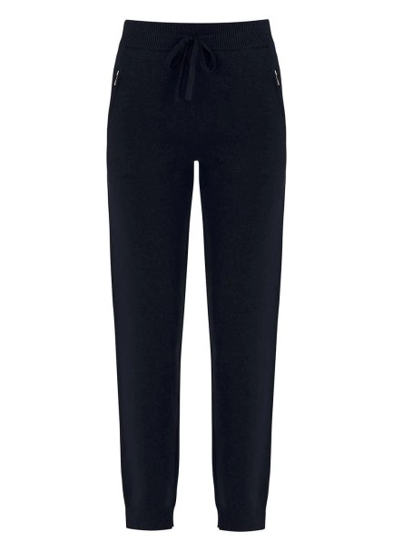 Merino Wool Blend Navy Knit Pant - 6