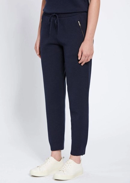 Merino Wool Blend Navy Knit Pant - 3