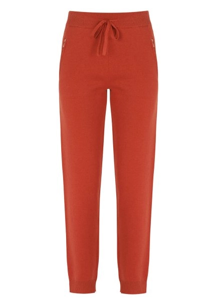 Merino Wool Blend Orange Knit Pant - 6