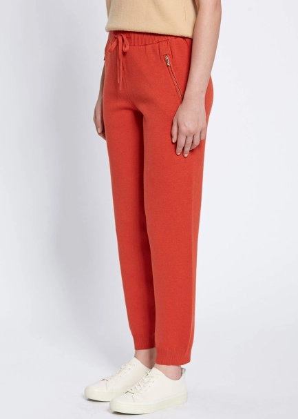 Merino Wool Blend Orange Knit Pant - 3