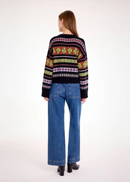 MERINO WOOL BLEND PATTERNED SWEATER - 5