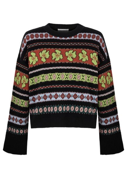 MERINO WOOL BLEND PATTERNED SWEATER - 6