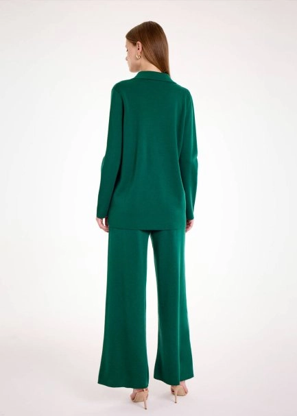 MERINO WOOL MALACHITE KNIT BLAZER JACKET - 6