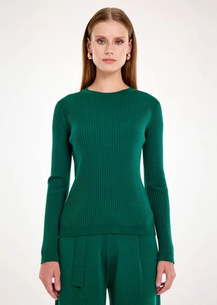 MERINO WOOL MALACHITE KNIT TOP - 1