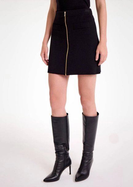 MERINO WOOL MINI KNIT SKIRT BLACK - 3