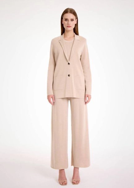 MERINO WOOL NATURAL KNIT BLAZER JACKET - 2