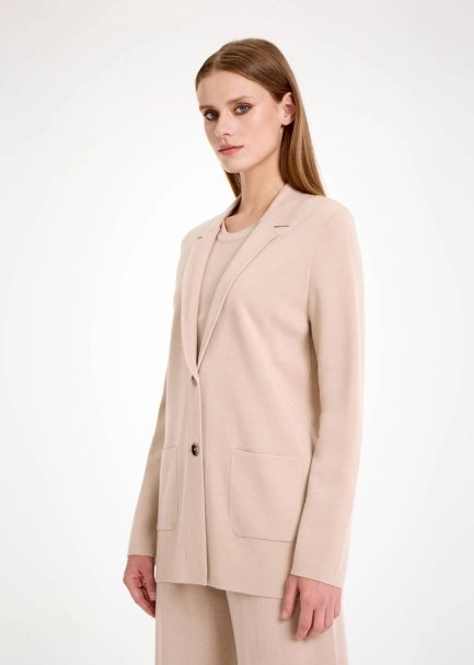 MERINO WOOL NATURAL KNIT BLAZER JACKET - 3