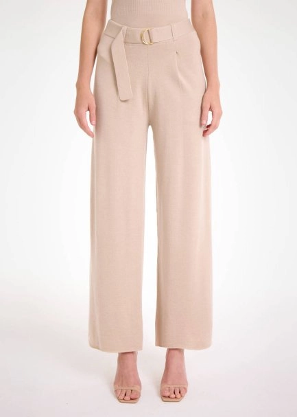 MERINO WOOL NATURAL KNIT PANTS - 1
