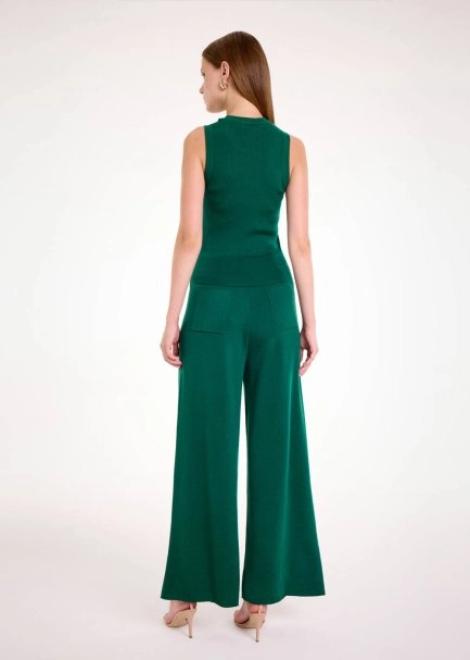 MERINO WOOL SLEEVELESS MALACHITE KNIT TOP - 5