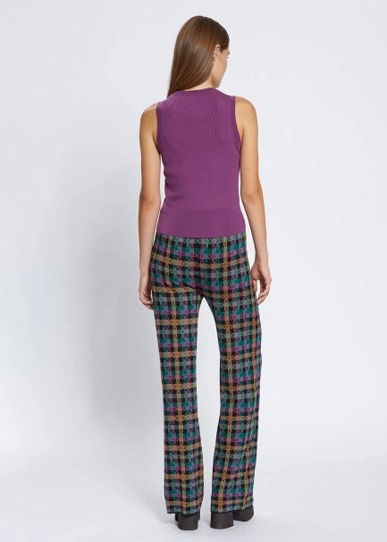 MERINO WOOL SLEEVELESS MAUVE KNIT TOP - 5