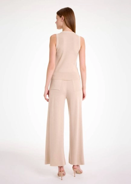 MERINO WOOL SLEEVELESS NATURAL KNIT TOP - 5