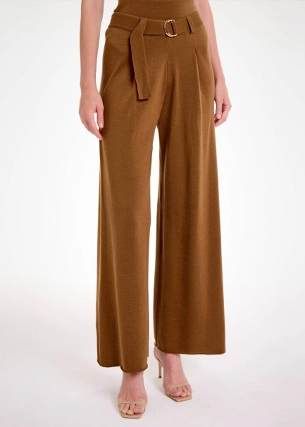 MERINO WOOL TOBACCO KNIT PANTS - 4