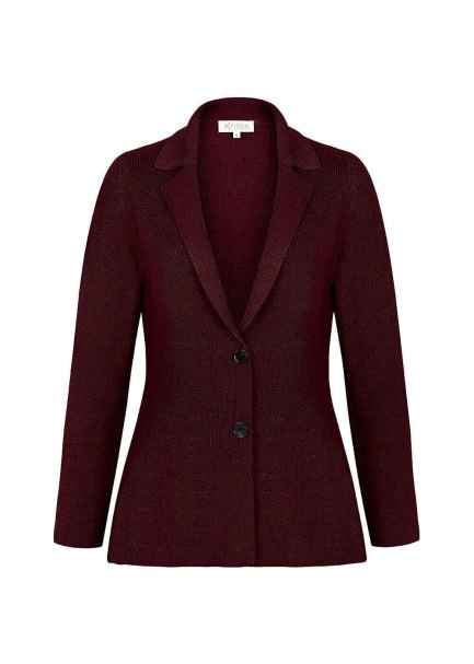 Merino Yün Bordo Triko Ceket - 6
