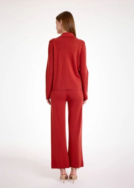 Merino Yün Karışımlı Kiremit Triko Ceket - 6