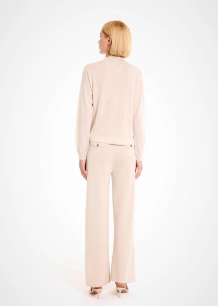 Merino Yün Karışımlı Krem Triko - 5