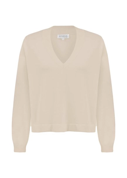 Merino Yün Karışımlı Krem Triko - 6