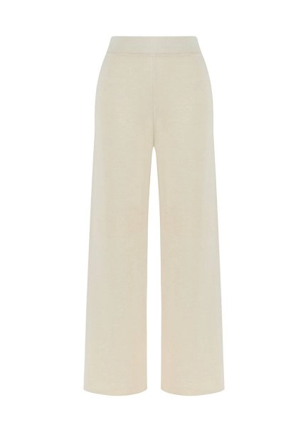 Merino Yün Karışımlı Krem Triko Pantolon - 6