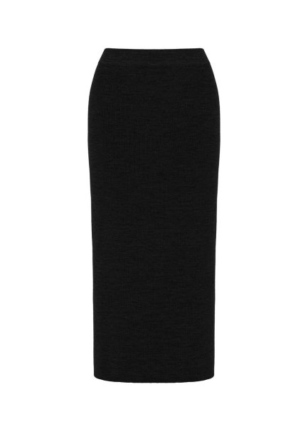 Merino Yün Karışımlı Siyah Triko Etek - 6