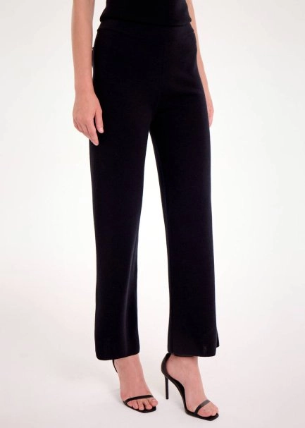 Merino Yün Karışımlı Siyah Triko Pantolon - 4