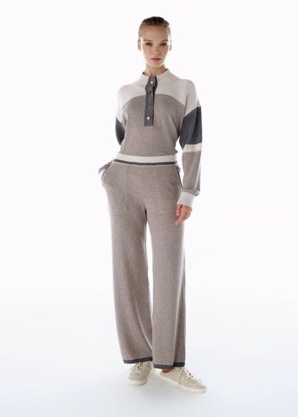 Merino Yün Karışımlı Triko Pantolon - 1