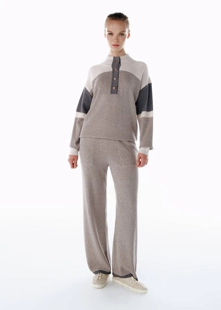 Merino Yün Karışımlı Triko Pantolon - 2