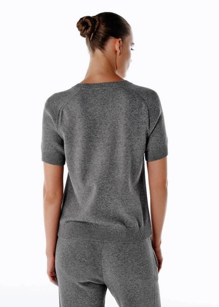 Merino Yün Karışımlı Triko Üst Gri - 5