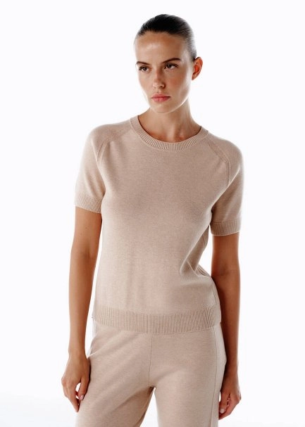 Merino Yün Karışımlı Triko Üst Pudra - 1