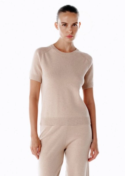 Merino Yün Karışımlı Triko Üst Pudra - 4