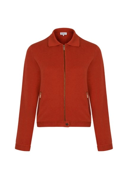 Merino Yün Karışımlı Turuncu Triko Ceket - 6