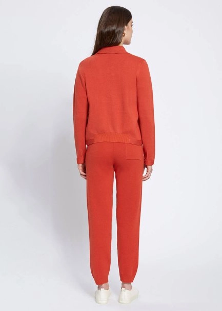 Merino Yün Karışımlı Turuncu Triko Ceket - 5