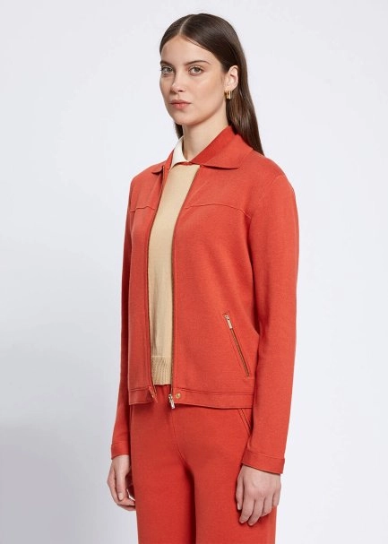 Merino Yün Karışımlı Turuncu Triko Ceket - 3