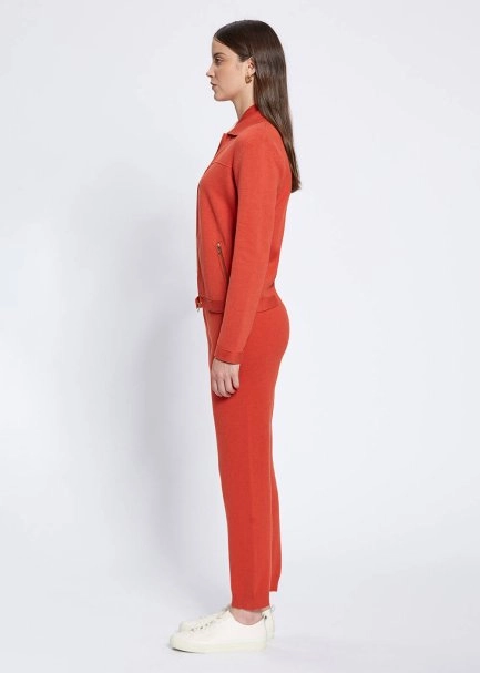 Merino Yün Karışımlı Turuncu Triko Ceket - 4