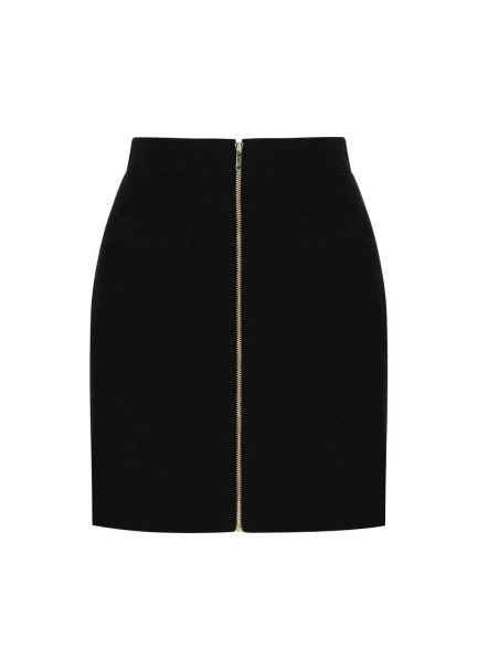 Merino Yün Siyah Mini Etek - 7