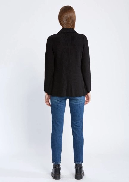 Merino Yün Siyah Triko Ceket - 5