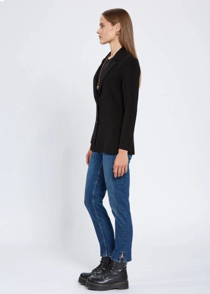 Merino Yün Siyah Triko Ceket - 4