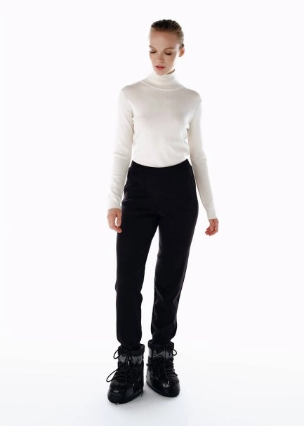 Merino Yün Triko Spor Pantolon Siyah - 4