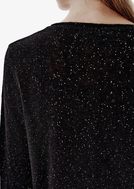 Micro-Sequin Black Knit Cardigan - 5