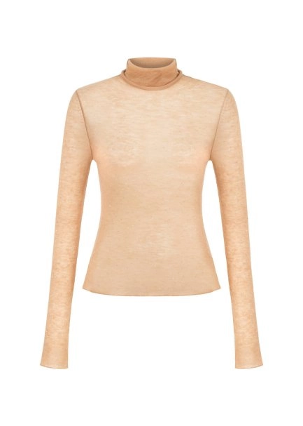 MICRO SEQUIN EXTRAFINE WOOL NUDE SWEATER - 6