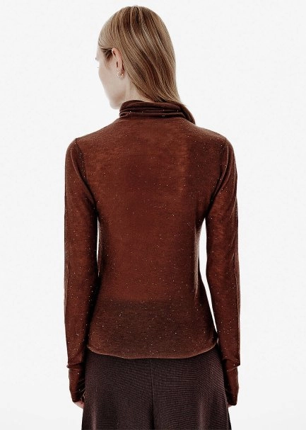 Micro-Sequine Bronze Knit Top - 4