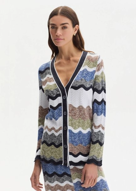 MOULINE ORGANIC COTTON MULTICOLOUR KNIT CARDIGAN - 1