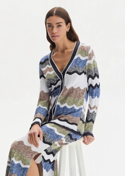 MOULINE ORGANIC COTTON MULTICOLOUR KNIT CARDIGAN - 3