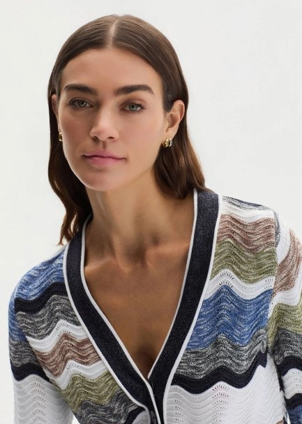 MOULINE ORGANIC COTTON MULTICOLOUR KNIT CARDIGAN - 4