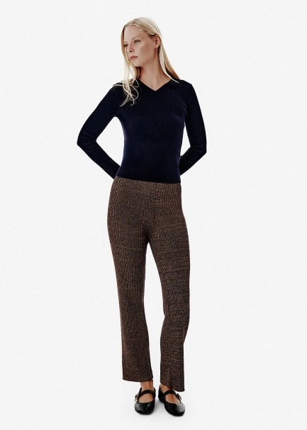 Mouline Pattern Flare Knit Pants - 3