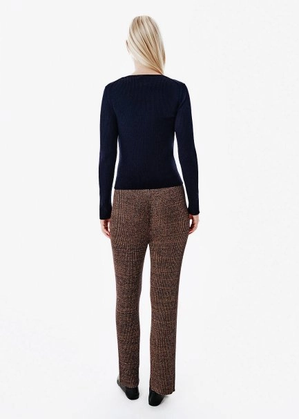 Mouline Pattern Flare Knit Pants - 5