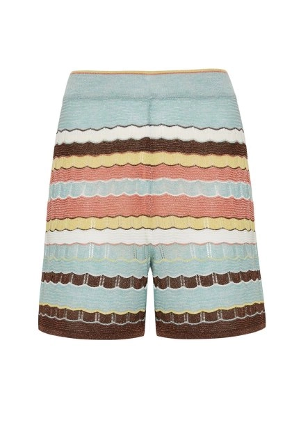 Multicolor Striped Knit Shorts - 8