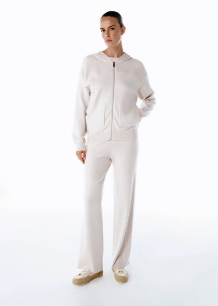 NATURAL MERINO WOOL BLEND KNIT PANTS - 4