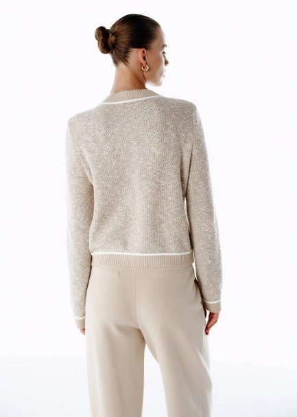 NATURAL MOULINE KNIT JACKET - 5